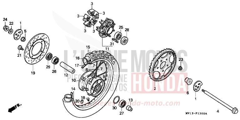 REAR WHEEL for Africa Twin 750 SPACE BLUE (PB136I) from 1992